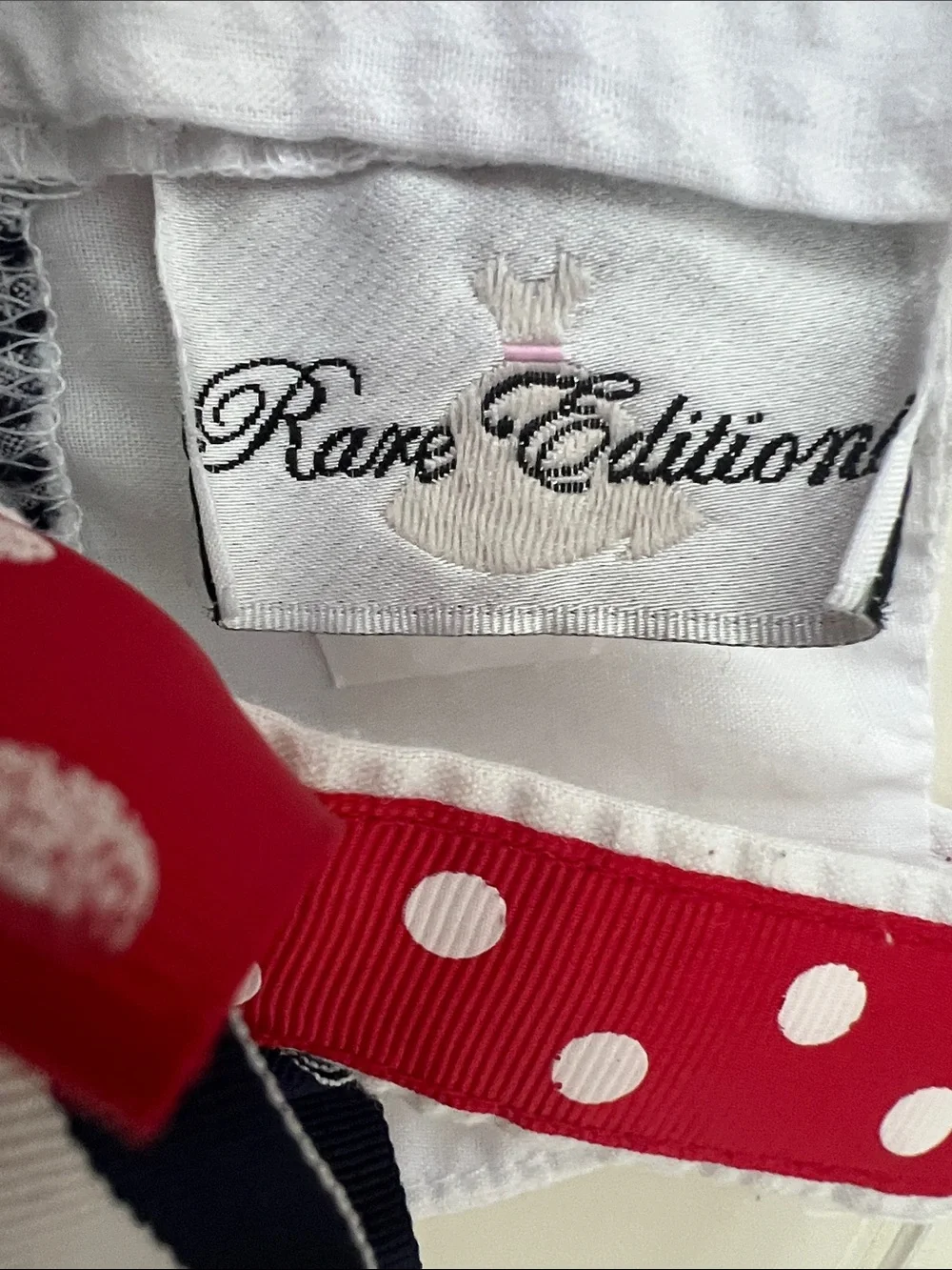 Rare Editions Red, White & Navy Gingham Butterfly Dress